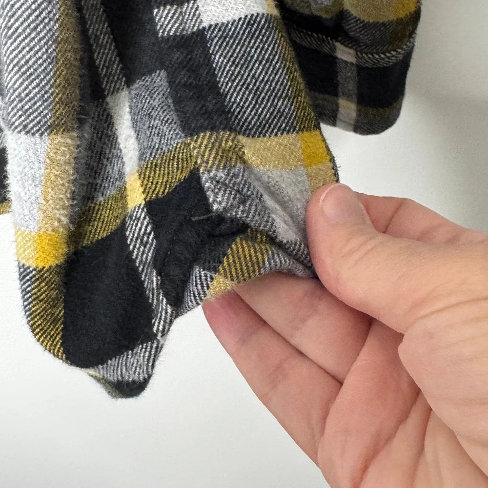The North Face Flannel Shirt XXL Black/yellow Heavyweight‎